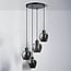 Hanglamp Raleigh 4-lichts met smoke glas