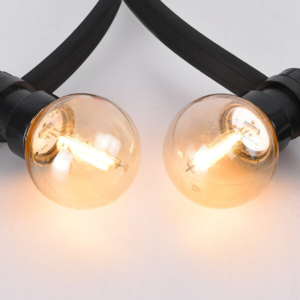 1W lichtsnoer voor buiten met filament LED lampen - Optie dimbaar
