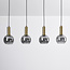 Hanglamp Imke 4-lichts - zwart, goud en rookglas