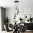Lampe suspendue design Imme or avec verre fumé, 5 lumières
