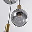 Lampe suspendue design Imme or avec verre fumé, 5 lumières