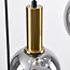 5-lichts hanglamp Imme - goud en smoke glas