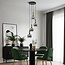 Suspension 4 lumières Imme - doré et verre fumé