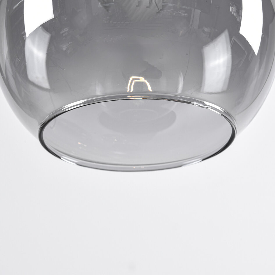 Design gouden hanglamp met smoke glas, 4-lichts - Imme
