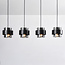 Lampe suspendue Faey noir avec verre fumé, 4 lumières