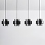 Lampe suspendue Faey noir avec verre fumé, 4 lumières