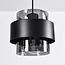 Lampe suspendue Faey noir avec verre fumé, 4 lumières