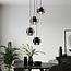 Suspension 4 lumières Fynna - noir et verre fumé