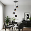 Suspension 4 lumières Fynna - noir et verre fumé
