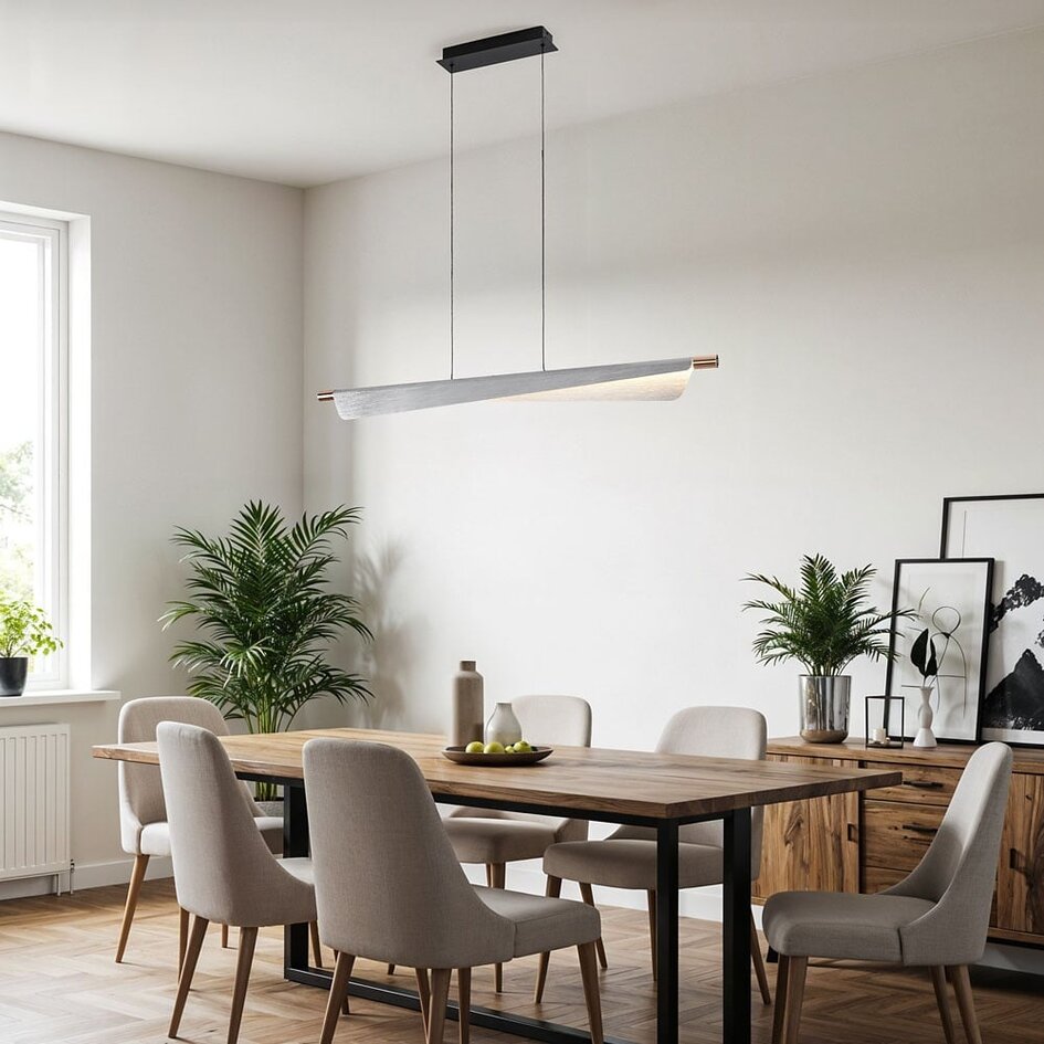 Design hanglamp Mitsu - 3-staps dimbaar - geborsteld zilver