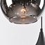 Lampe suspendue 4 lumières noire avec verre ambré et fumé - Loïs