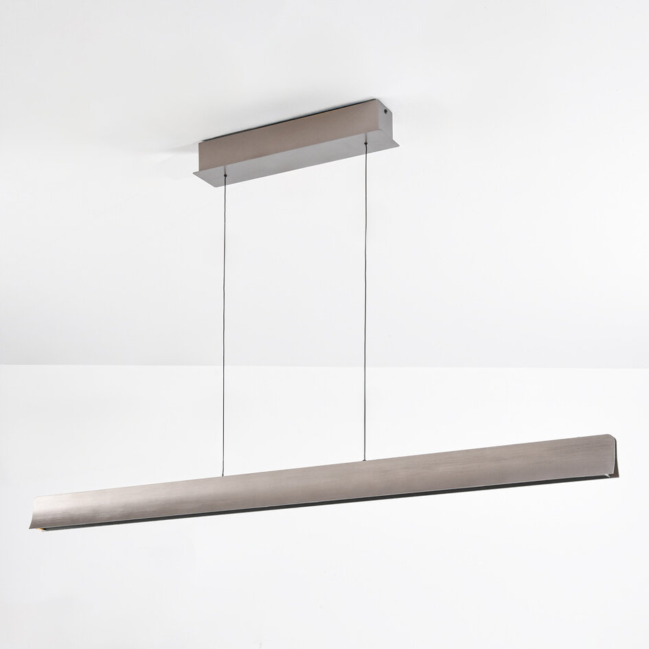 Suspension moderne réglable Miyo avec LED dimmables - gris brossé - 50W