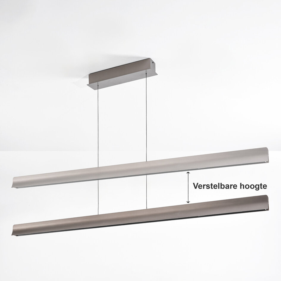Suspension moderne réglable Miyo avec LED dimmables - gris brossé - 40W
