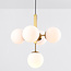 Suspension moderne Kenji 5 lumières avec globes en verre - doré