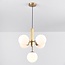 Suspension moderne Kenji 5 lumières avec globes en verre - doré