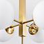 Suspension moderne Kenji 5 lumières avec globes en verre - doré