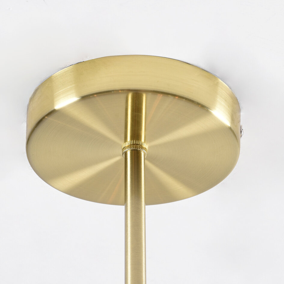 Plafonnier design or avec verre ambré, 6 lumières - Sest