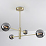 4-lichts plafondlamp Stiri - smoke glas in goud