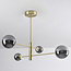 4-lichts plafondlamp Stiri - smoke glas in goud