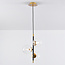 Suspension Nisrin 3 lumières en verre transparent - noir et doré