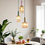 Lampe suspendue à 3 lumières avec verre strié - Amelia
