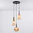 Suspension Amelia 3 lumières - verre nervuré