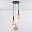 Suspension Amelia 3 lumières - verre nervuré
