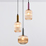Lampe suspendue à 3 lumières avec verre strié - Amelia