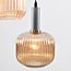 Suspension Amelia 3 lumières - verre nervuré