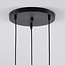 3-lichts hanglamp Amelia - geribbeld glas