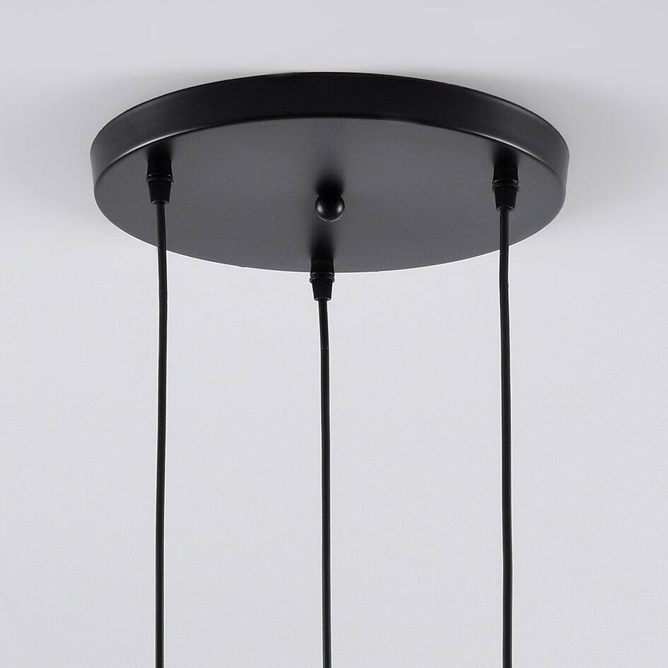 Suspension Amelia 3 lumières - verre nervuré