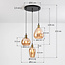 Lampe suspendue design verre brun aspect lisse 3-lumières - Verona