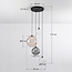 Lampe suspendue Luminor à 4 lumières avec différentes boules de verre