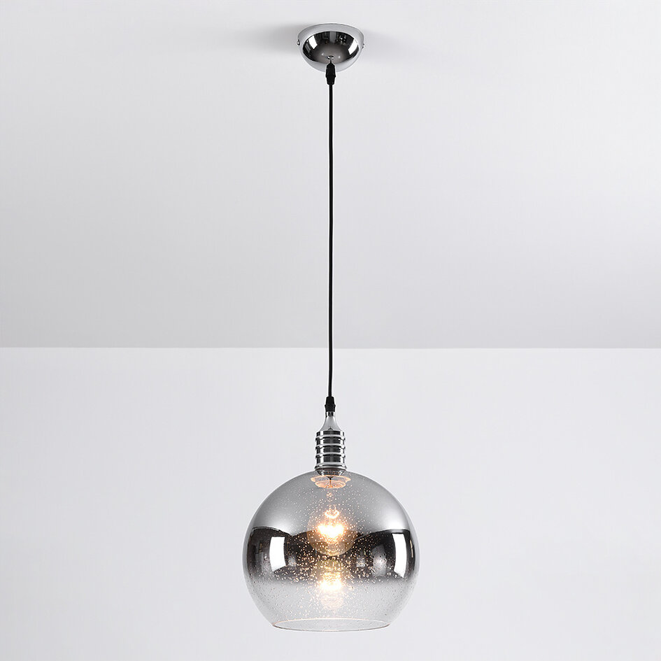 Design hanglamp met smoke glas spiegelbol - London