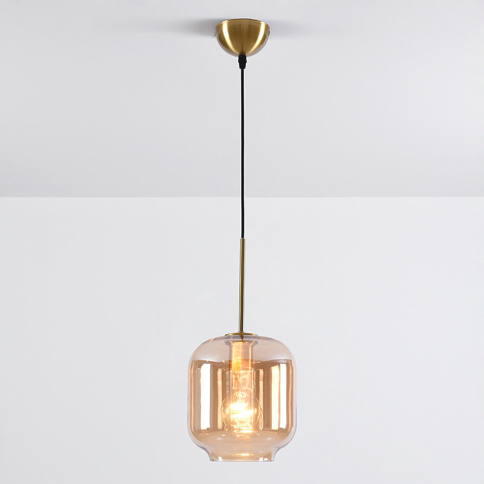 Design hanglamp met amber glas - Venice