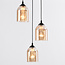 Suspension 3 lumières avec verre ambré - Kensi