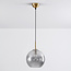 Suspension Johnny en verre nervuré - fumé