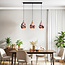 Design hanglamp Rick 3-lichts met golvend glas - roségoud