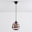 Hanglamp met golvend glas en bronzen details - Mace