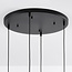 4-lichts hanglamp Kevin met golvend glas - smoke blauw glas