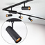 Modern 1-fase railsysteem 3 meter met Liam spots - zwart