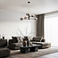 6-lichts hanglamp Damian - smoke glas