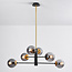 6-lichts hanglamp Damian - smoke glas