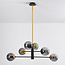 6-lichts hanglamp Damian - smoke glas