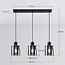 Suspension Palaio 3 lumières en verre fumé - noir