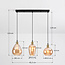 Suspension Vanessa 3 lumières en verre ambré bombé - ambre