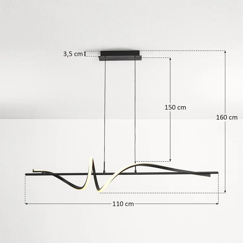 Suspension design Ches à intensité variable - noir avec LED intégrée