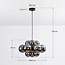 Lampe suspendue design noire avec verre fumé, 12 lumières - Decadi