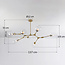 7-lichts hanglamp Melodie - goud met transparant glas