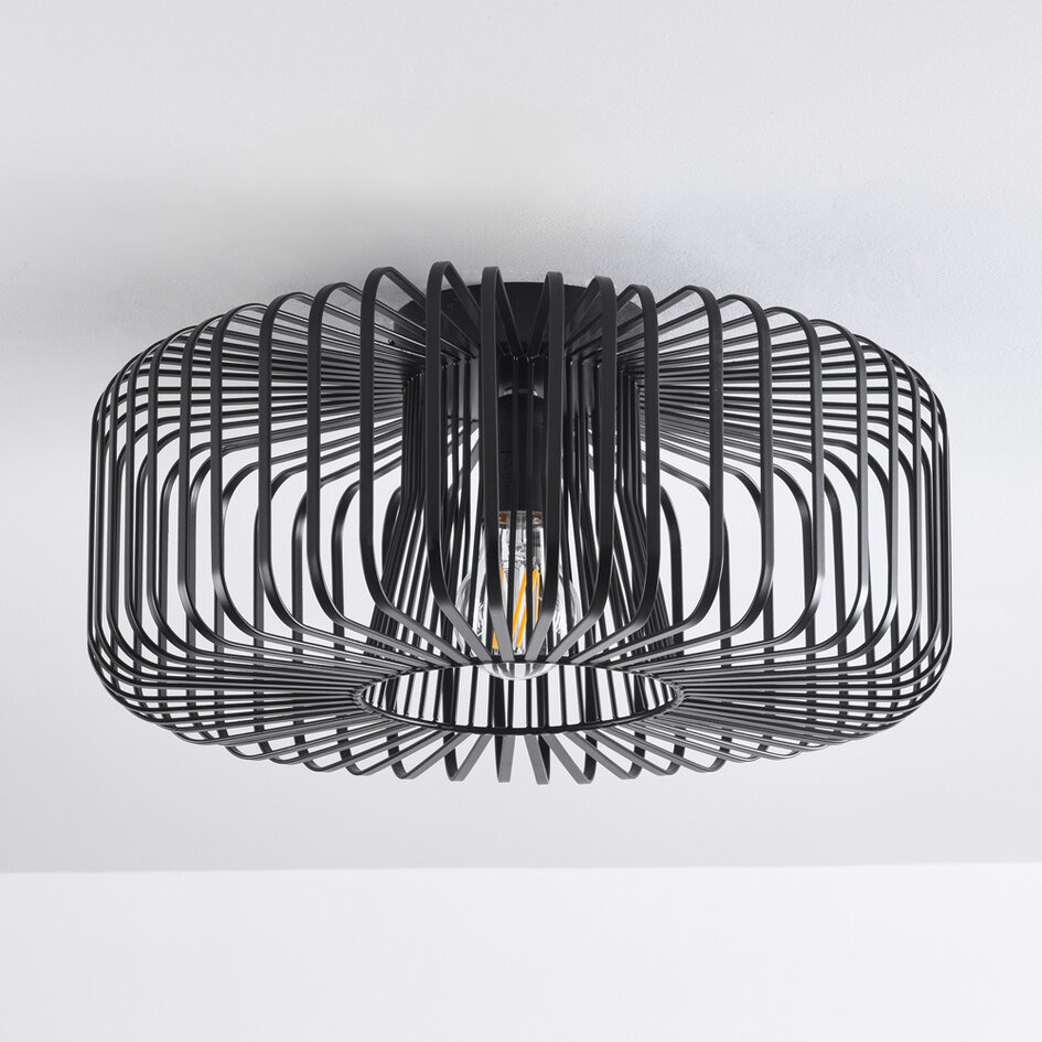 1-lichts plafondlamp Metallo - zwart
